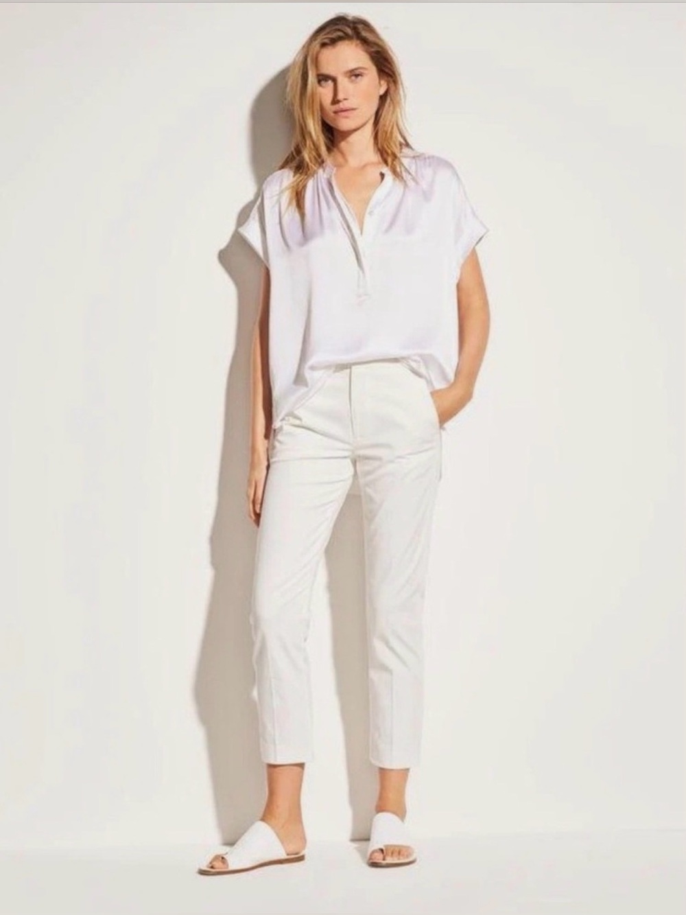 Vince Coin Pocket Chino Pants in Light Khaki, Cotton / Linen, Some Stretch, sz 4
